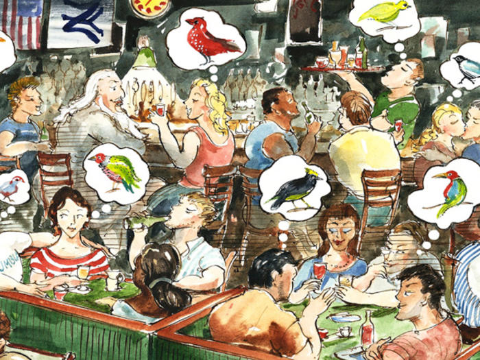 Illustration of bar trivia