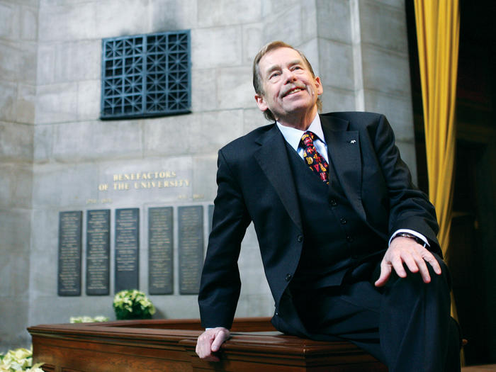 Vaclav Havel in Columbia's Low Library