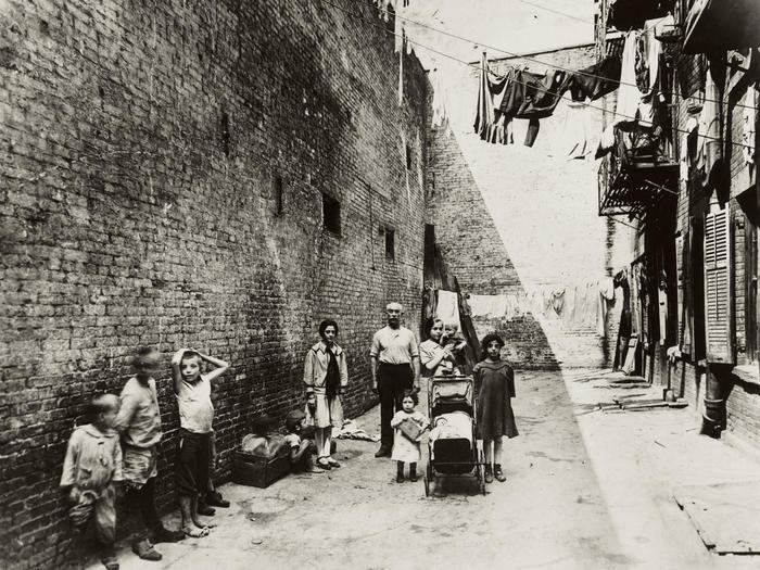 "Family in Airshaft" by Jessie Tarbox Beals, circa 1915.