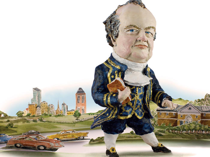 Sculpture illustration of George Baker as John Adams