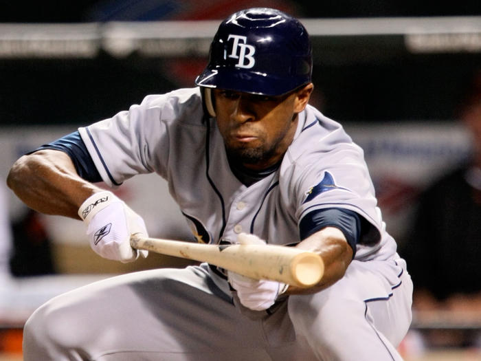 Fernando Perez playing for the Tampa Bay Devil Rays