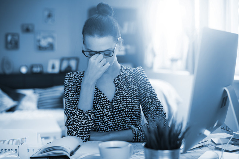Woman at her work-from-home desk