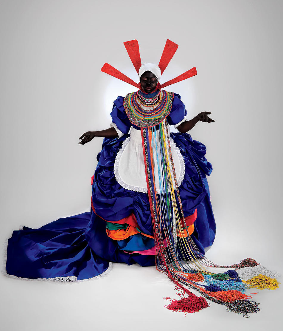 Artwork by South African artist Mary Sibande at the Leroy Neiman Douglas Gallery at Columbia University