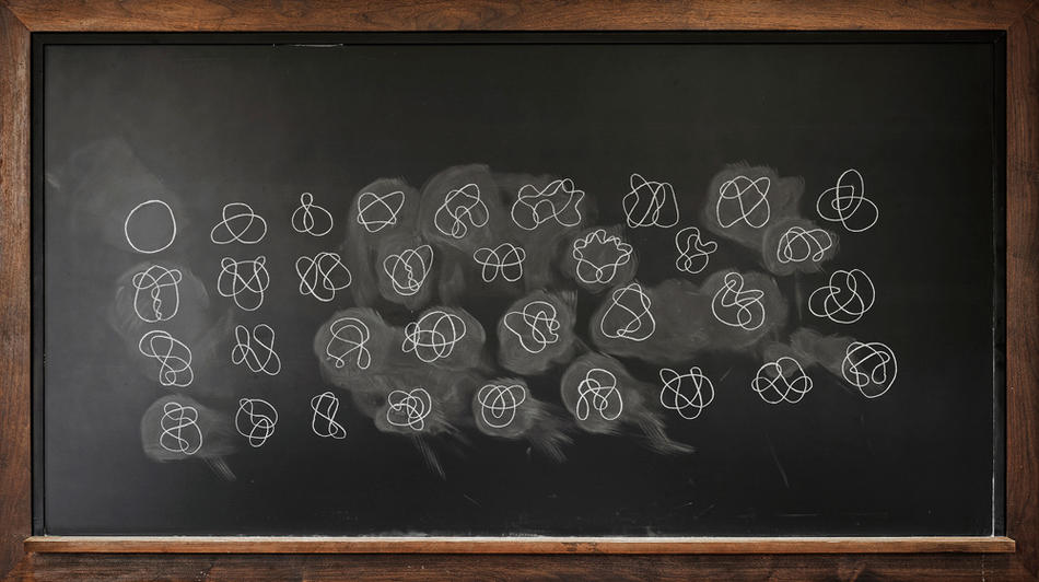 Chalkboard writing of Columbia physics student Sahar Khan