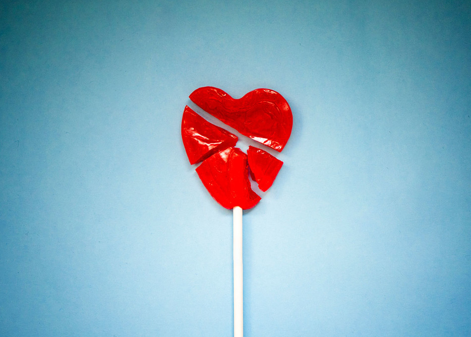 broken heart lollipop